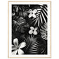 Poster Tropical Noir et Blanc ( 60x80-cm-Bois-clair)