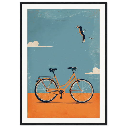 Poster Vélo ( 70x100-cm-Bois-noir)
