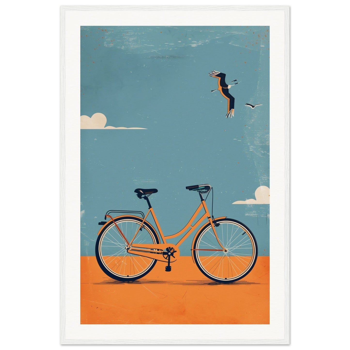 Poster Vélo ( 60x90-cm-Bois-blanc)