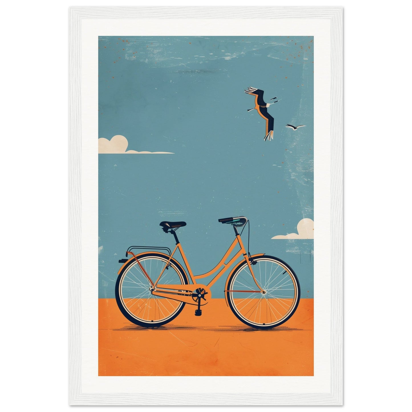 Poster Vélo ( 30x45-cm-Bois-blanc)