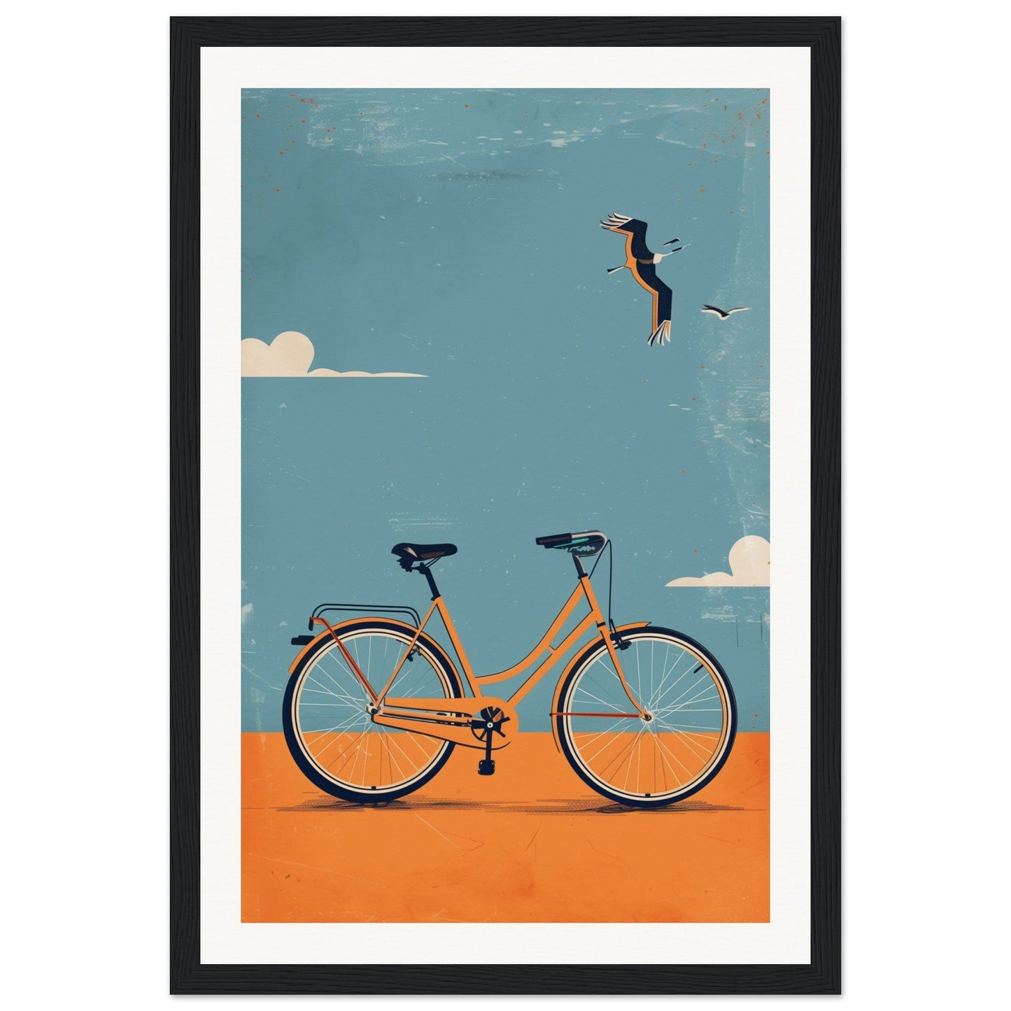 Poster Vélo ( 30x45-cm-Bois-noir)