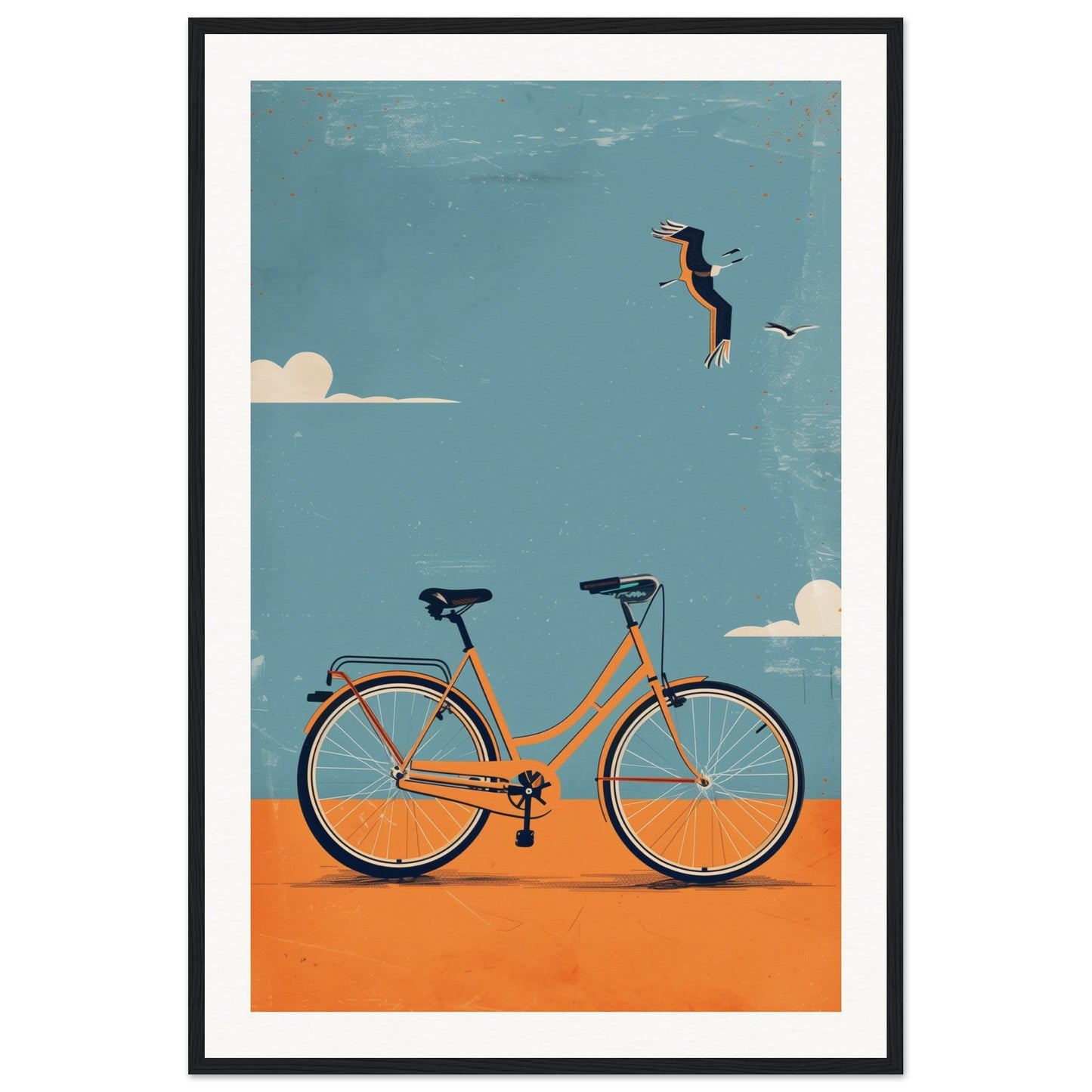 Poster Vélo ( 60x90-cm-Bois-noir)