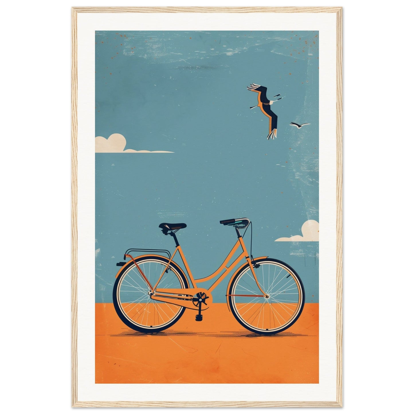 Poster Vélo ( 60x90-cm-Bois-clair)