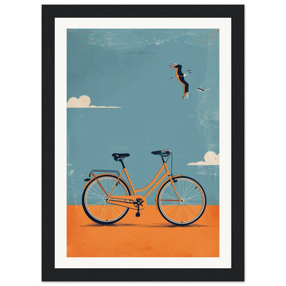 Poster Vélo ( 21x29.7-cm-Bois-noir)