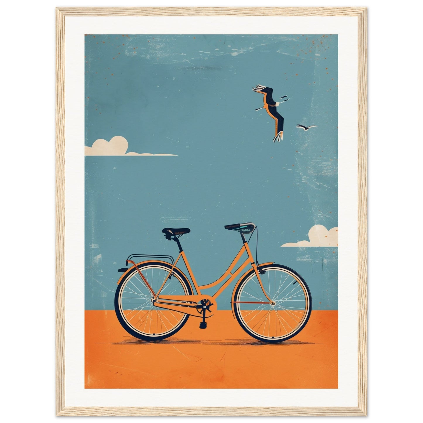 Poster Vélo ( 45x60-cm-Bois-clair)