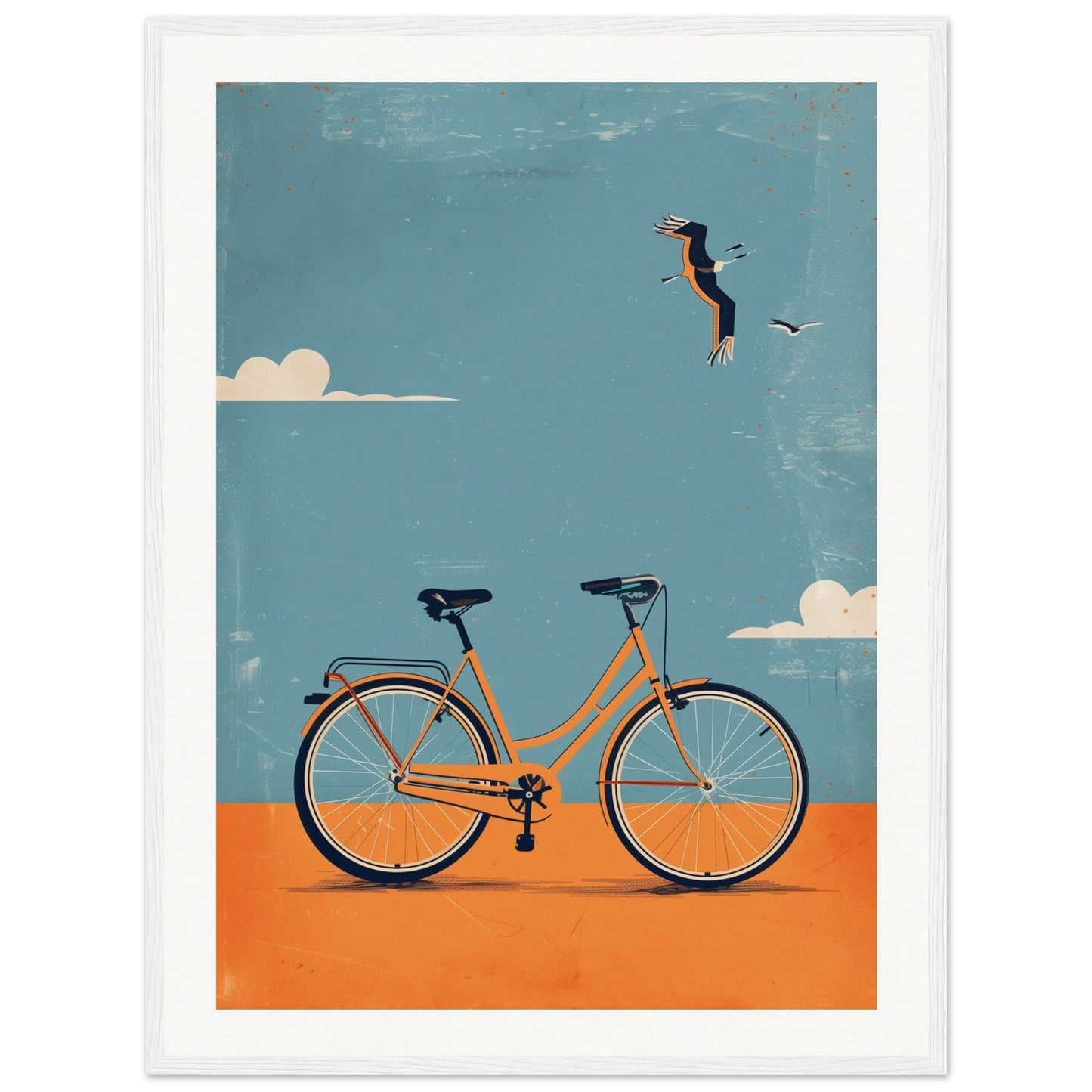 Poster Vélo ( 60x80-cm-Bois-blanc)