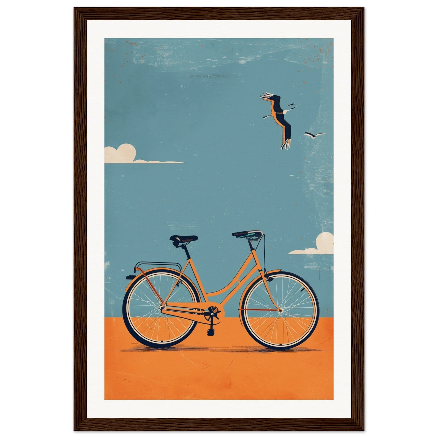 Poster Vélo ( 30x45-cm-Bois-foncé)