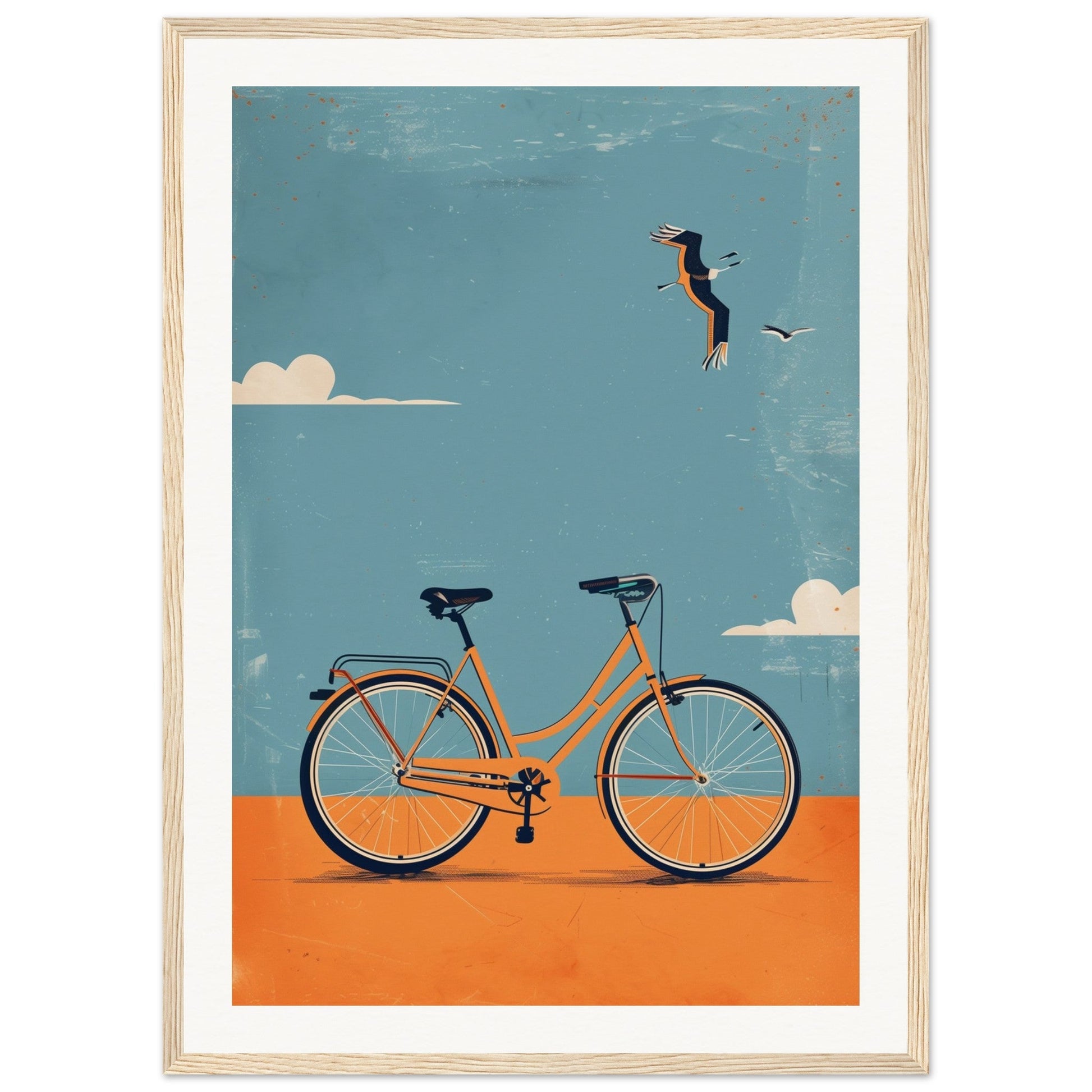 Poster Vélo ( 50x70-cm-Bois-clair)