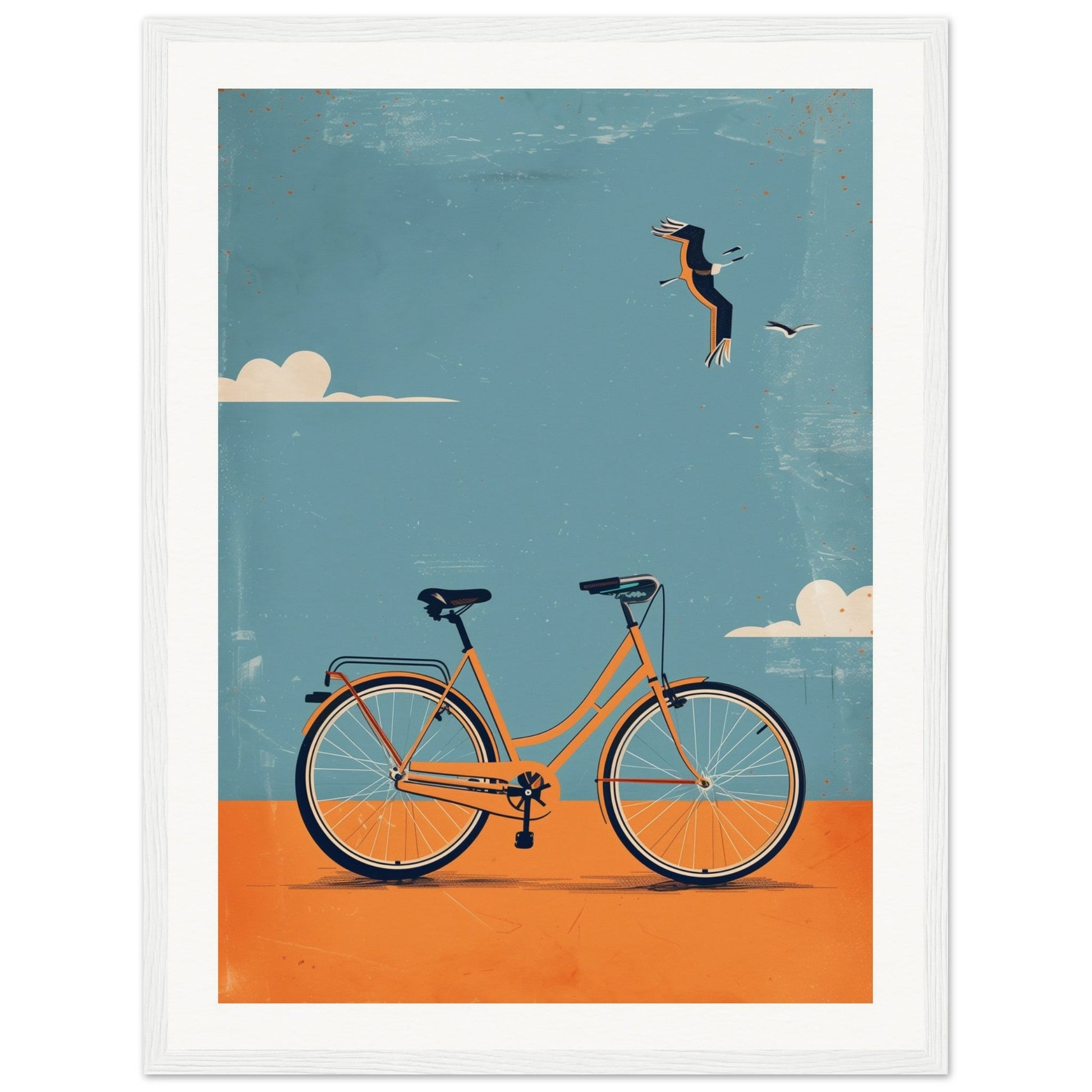 Poster Vélo ( 45x60-cm-Bois-blanc)