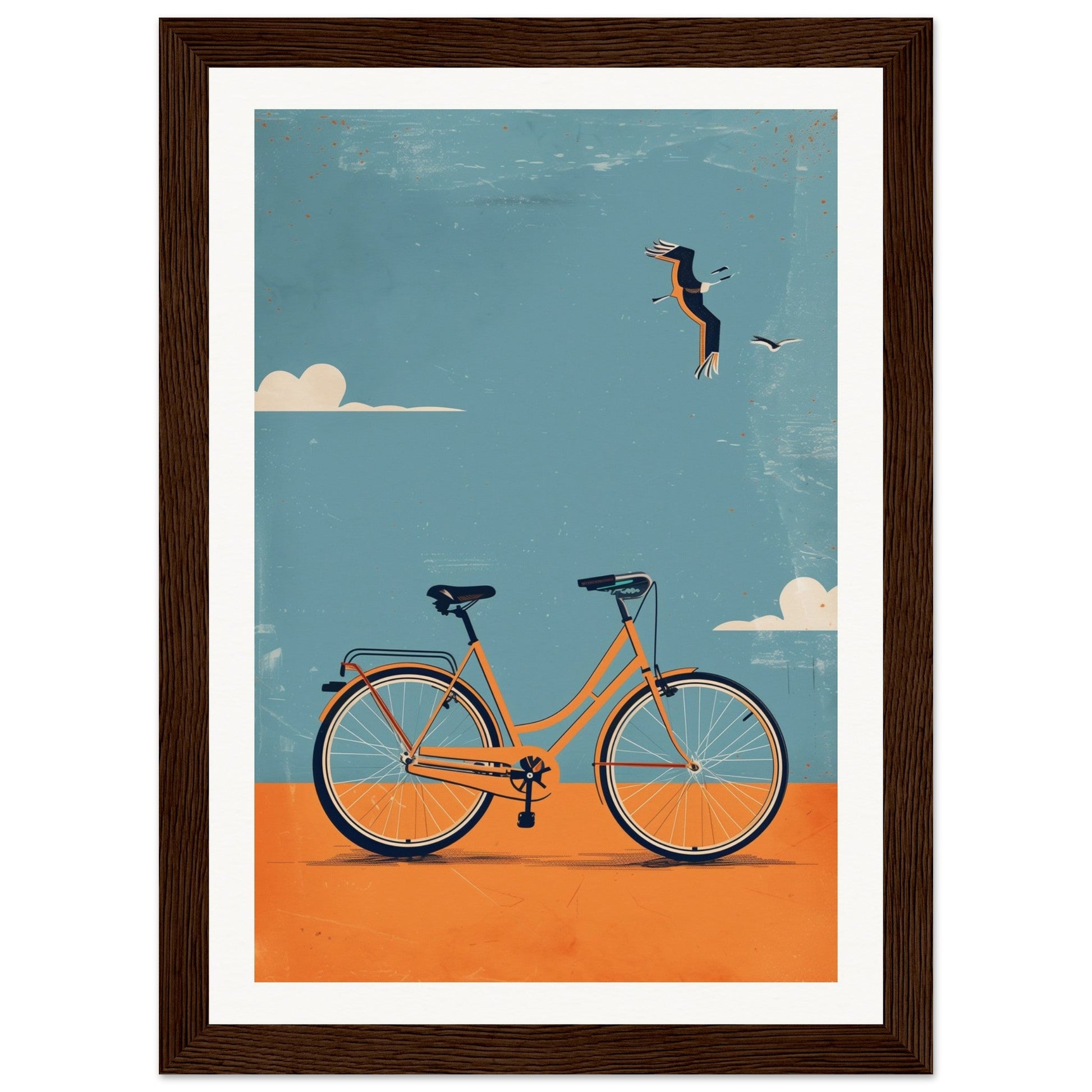 Poster Vélo ( 21x29.7-cm-Bois-foncé)