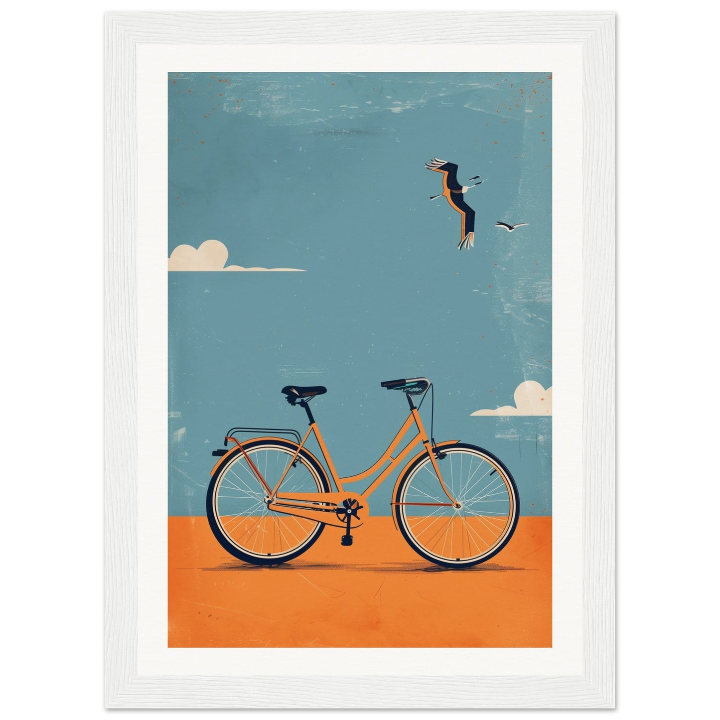 Poster Vélo ( 21x29.7-cm-Bois-blanc)