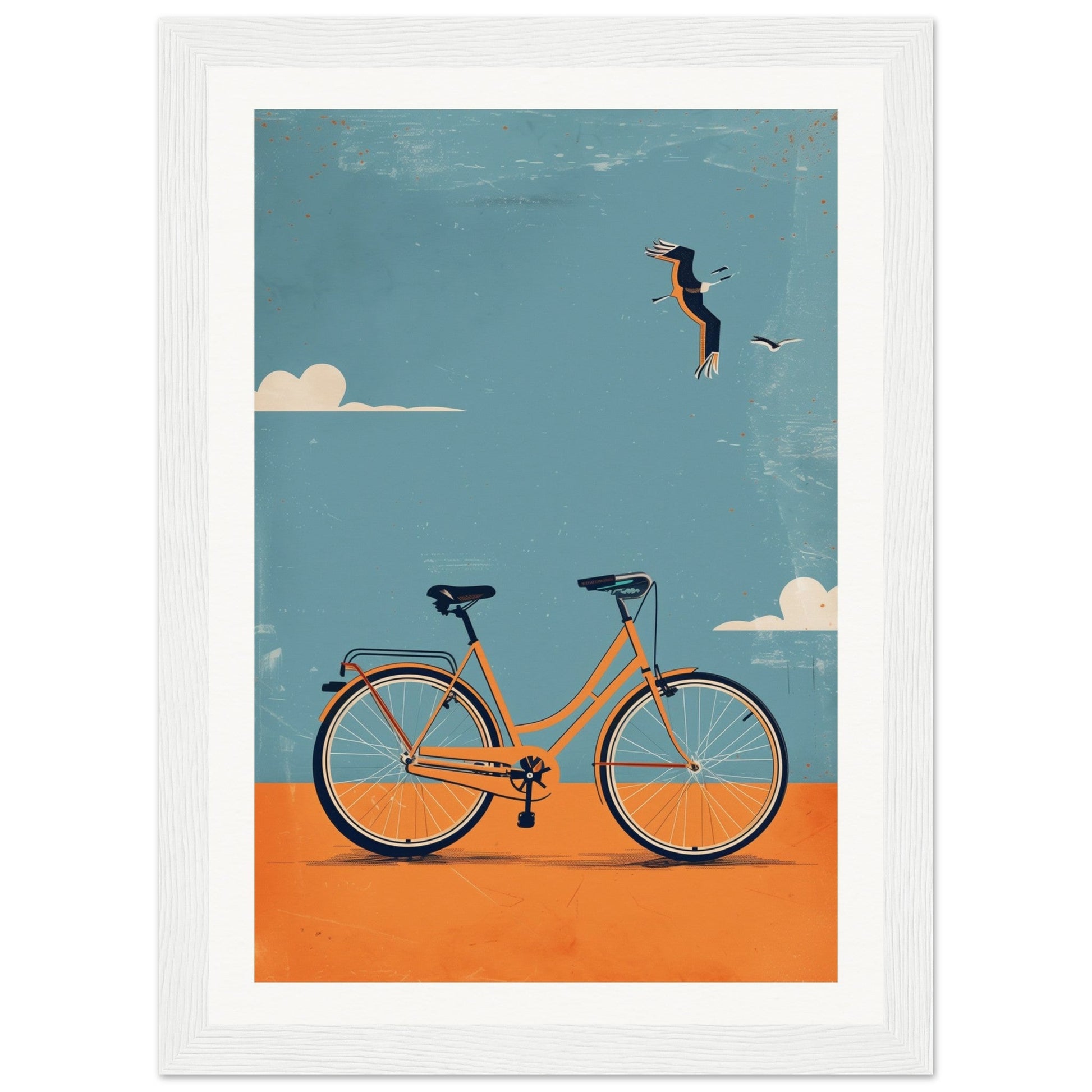 Poster Vélo ( 21x29.7-cm-Bois-blanc)