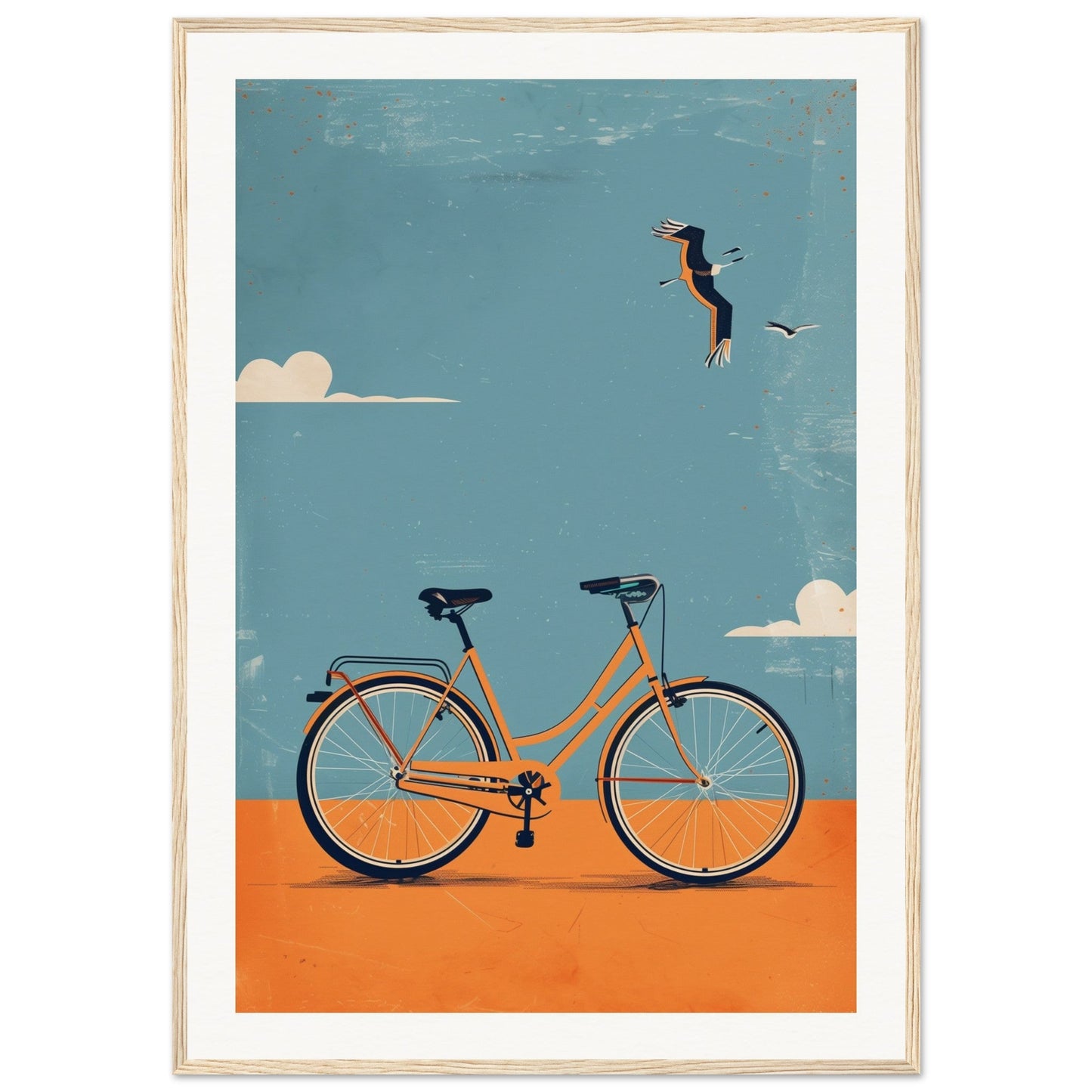 Poster Vélo ( 70x100-cm-Bois-clair)