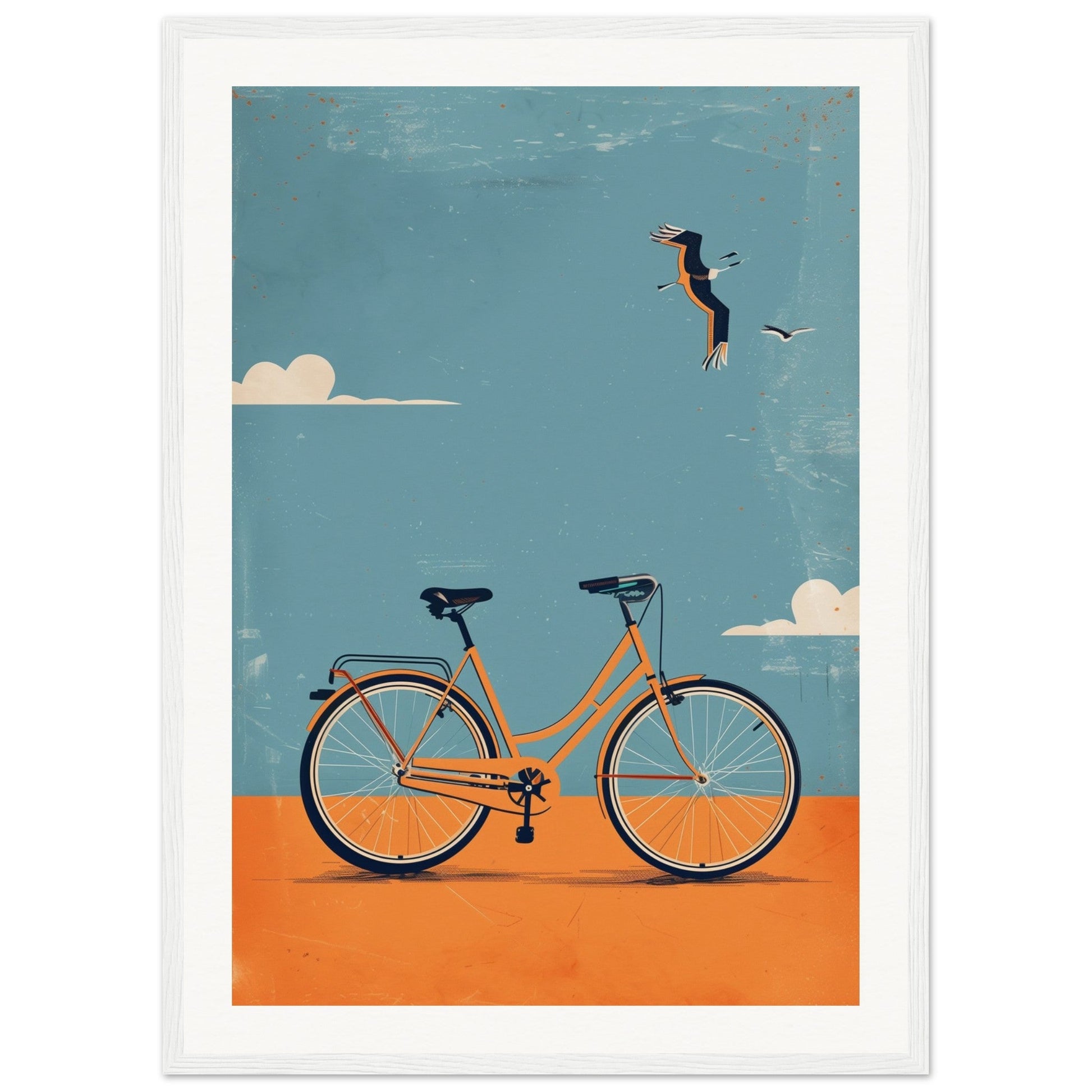 Poster Vélo ( 50x70-cm-Bois-blanc)