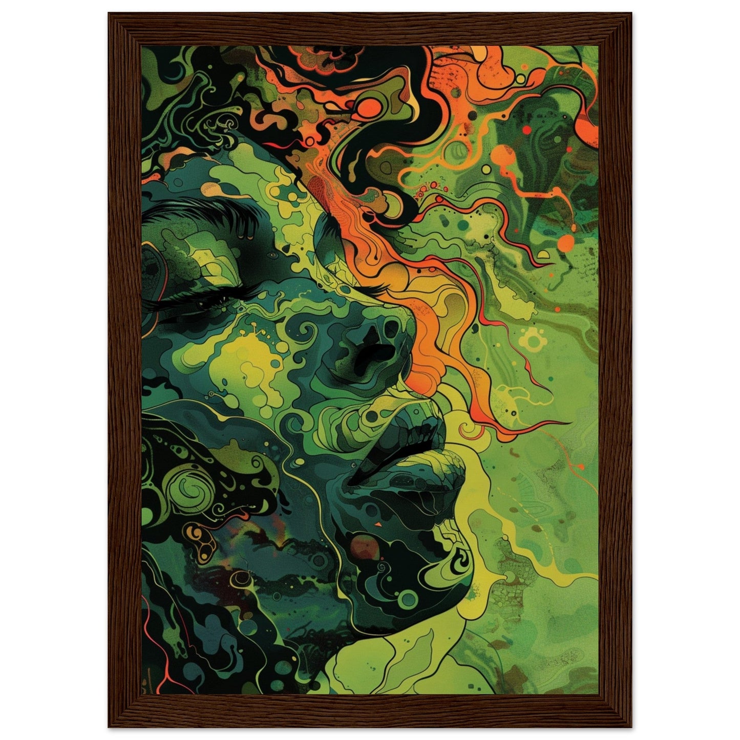 Poster Vert ( 21x29.7-cm-Bois-foncé)