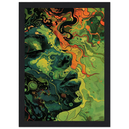 Poster Vert ( 21x29.7-cm-Bois-noir)