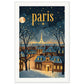 Poster Ville Paris ( 60x90-cm-Bois-blanc)