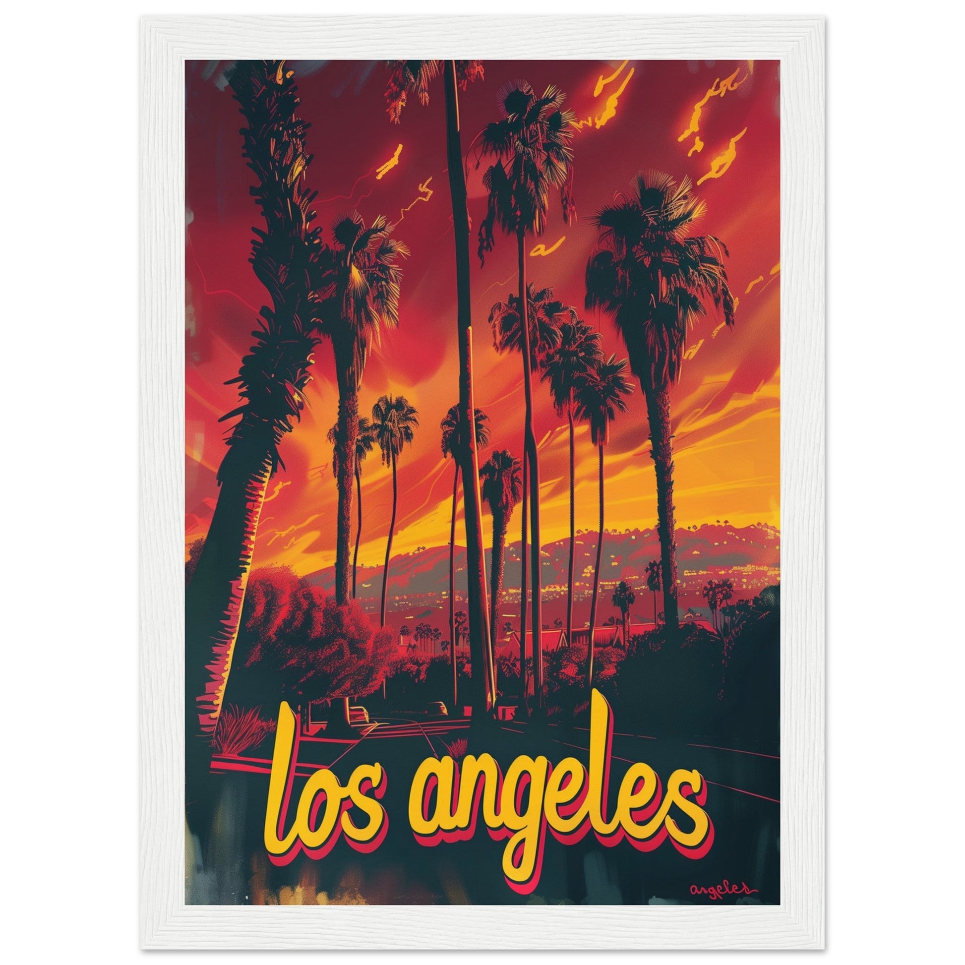 Poster Ville du Monde ( 21x29.7-cm-Bois-blanc)