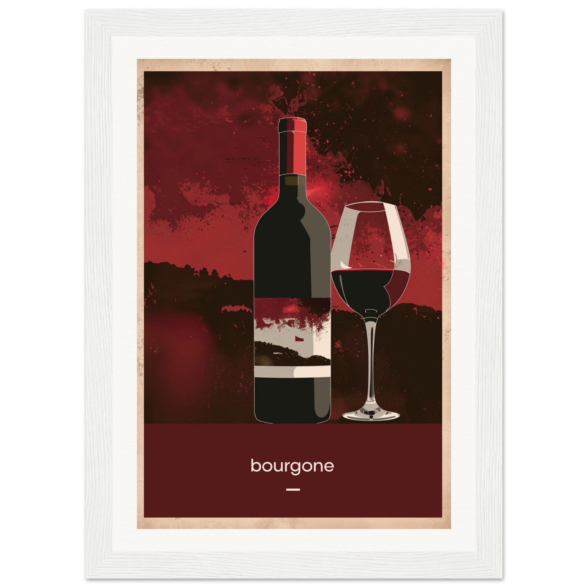 Poster Vin Bourgogne ( 21x29.7-cm-Bois-blanc)