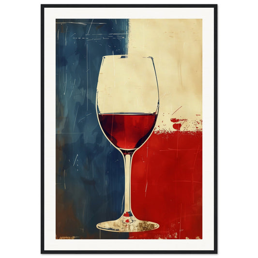 Poster Vin France ( 70x100-cm-Bois-noir)