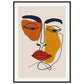 Poster Visage Abstrait ( 70x100-cm-28x40-Cadre-noir)