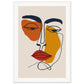 Poster Visage Abstrait ( 70x100-cm-28x40-Cadre-blanc)