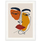 Poster Visage Abstrait ( 45x60-cm-18x24-Cadre-blanc)