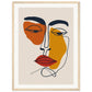 Poster Visage Abstrait ( 45x60-cm-18x24-Cadre-en-bois)