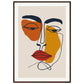 Poster Visage Abstrait ( 70x100-cm-28x40-Cadre-en-bois-foncé)