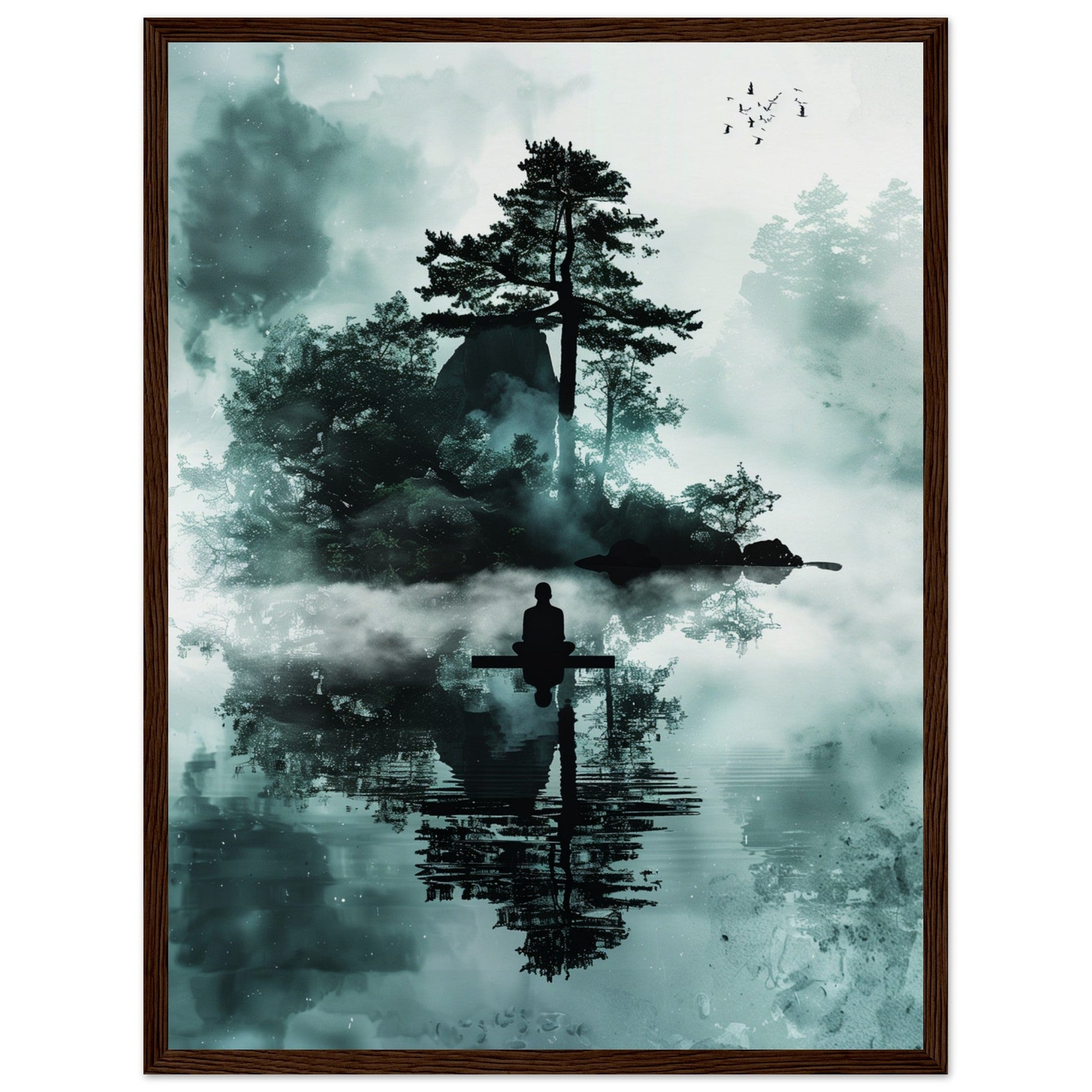 Poster Zen Attitude ( 45x60-cm-Bois-foncé)