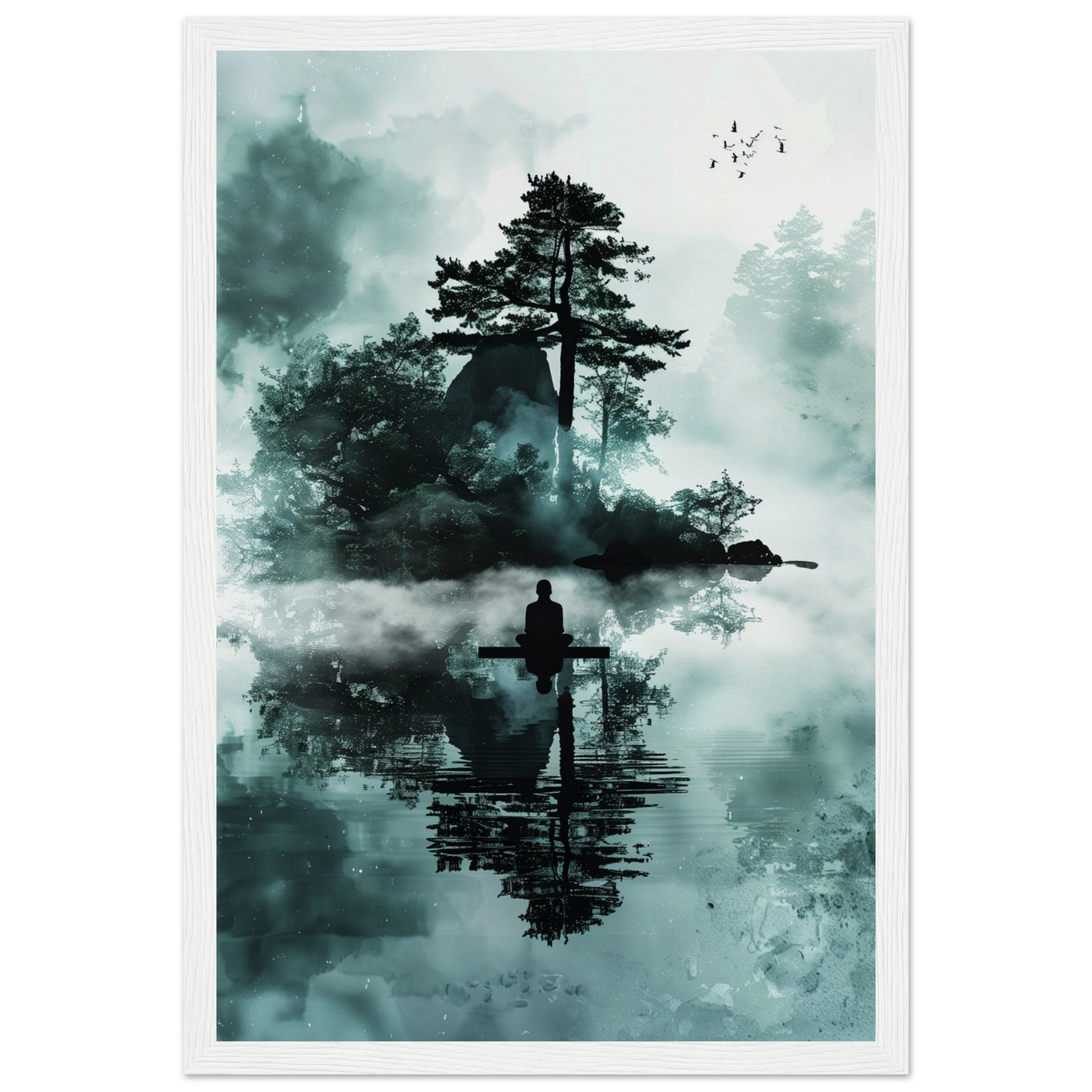 Poster Zen Attitude ( 30x45-cm-Bois-blanc)