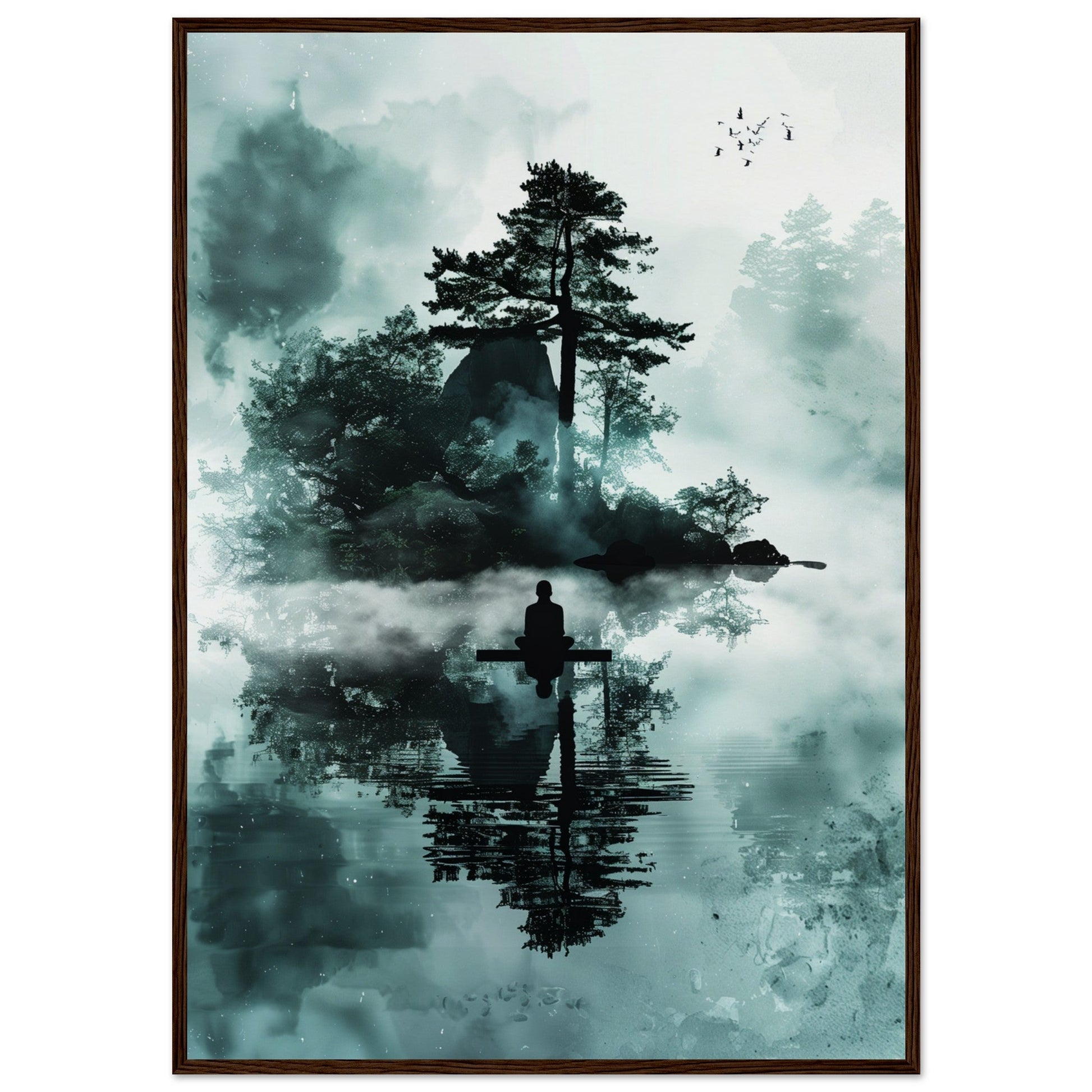 Poster Zen Attitude ( 70x100-cm-Bois-foncé)