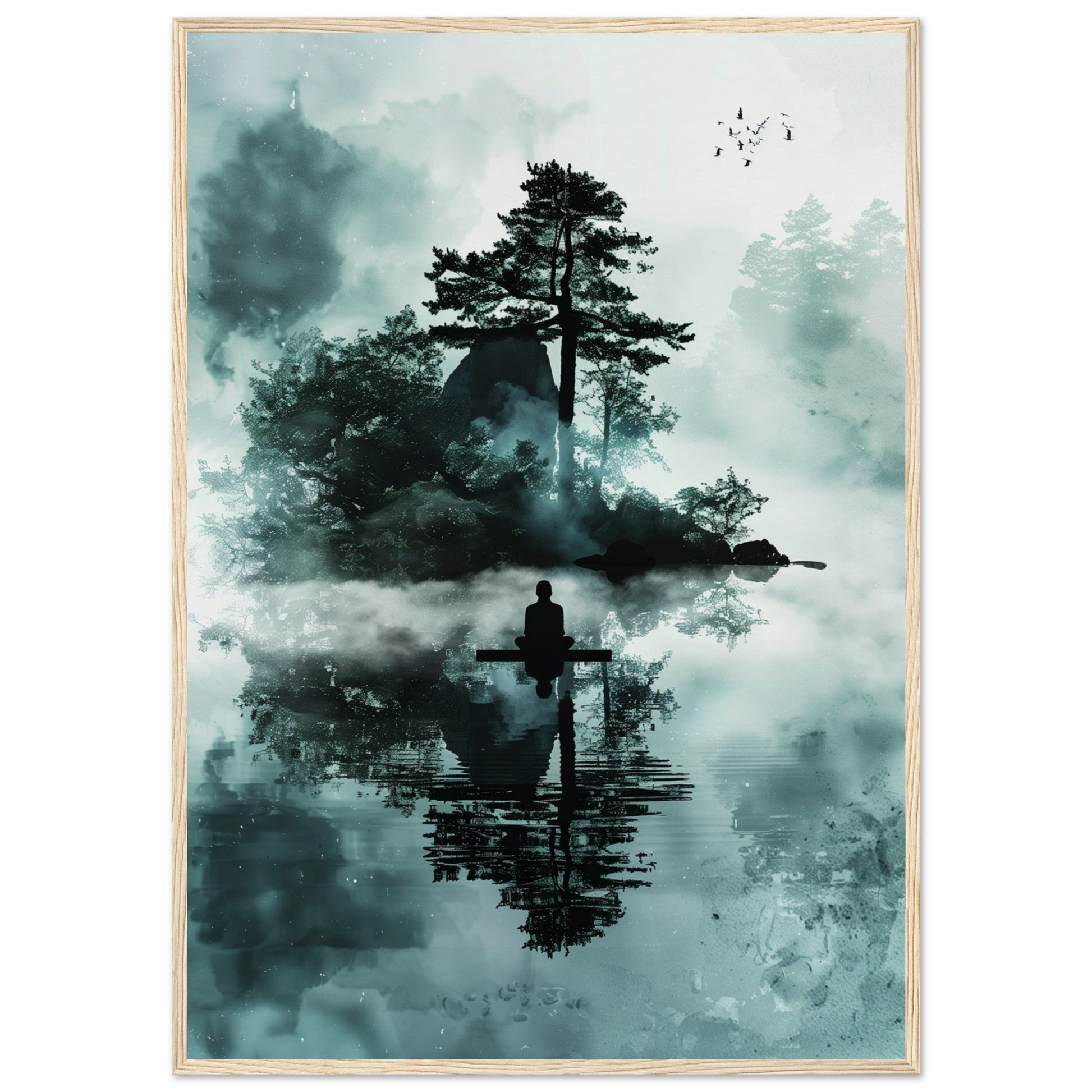 Poster Zen Attitude ( 70x100-cm-Bois-clair)