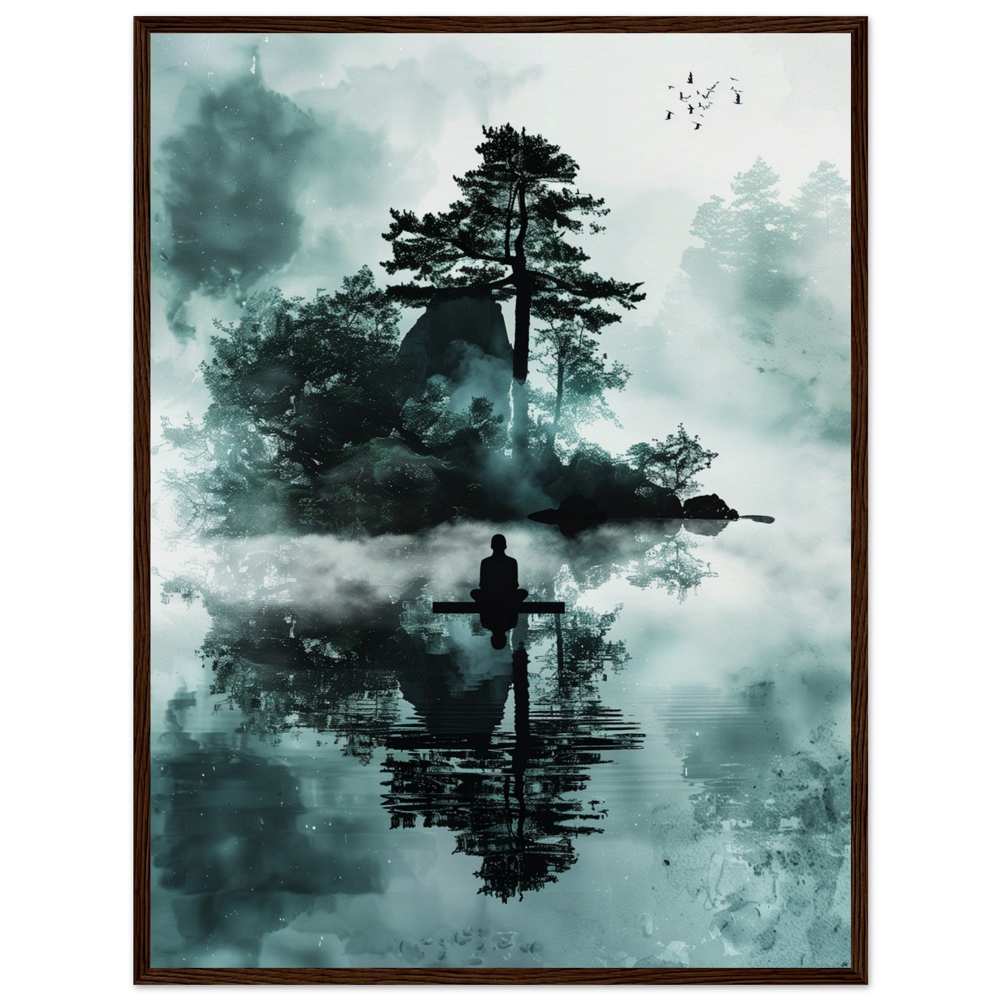 Poster Zen Attitude ( 60x80-cm-Bois-foncé)