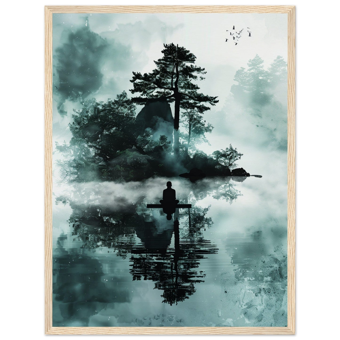 Poster Zen Attitude ( 45x60-cm-Bois-clair)