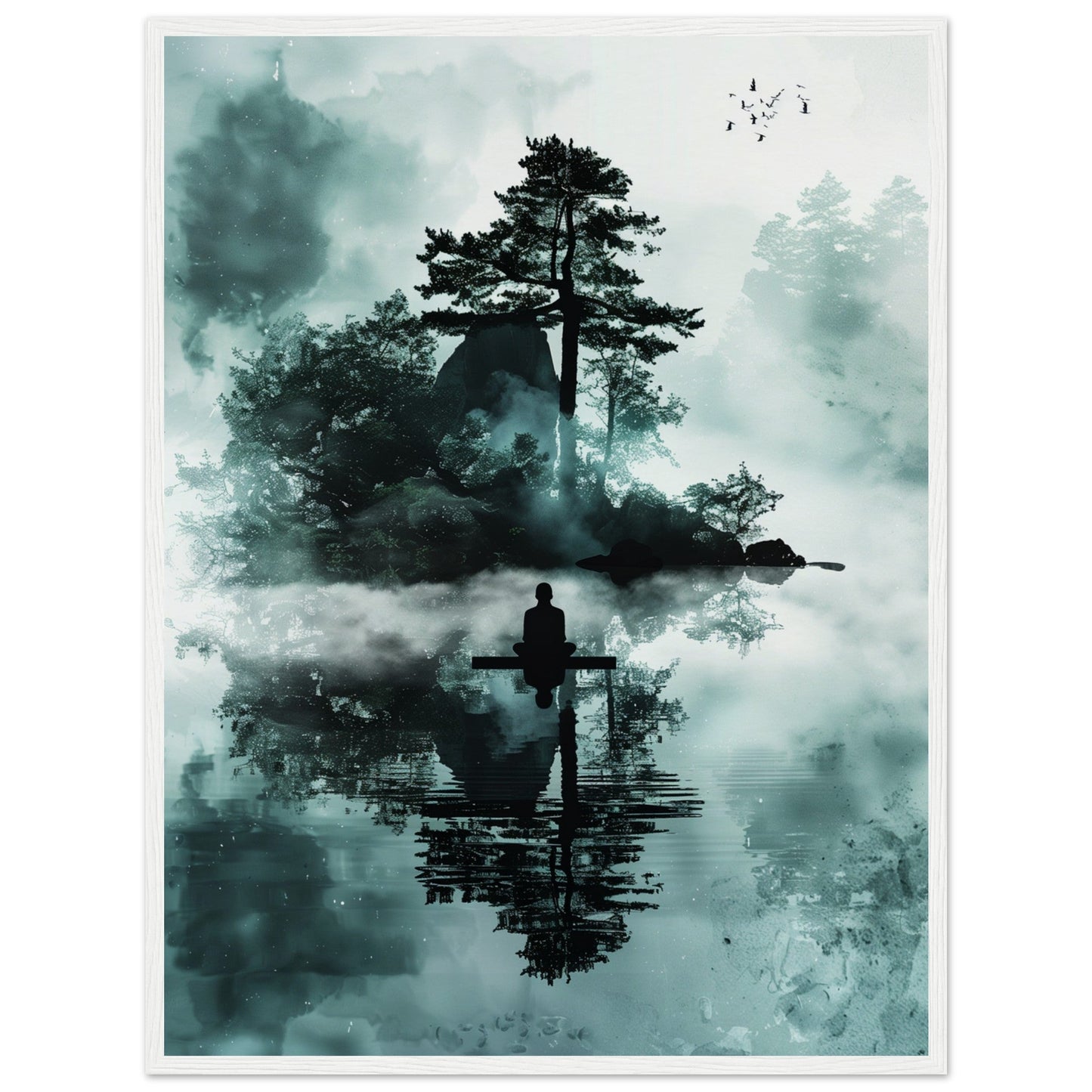 Poster Zen Attitude ( 60x80-cm-Bois-blanc)