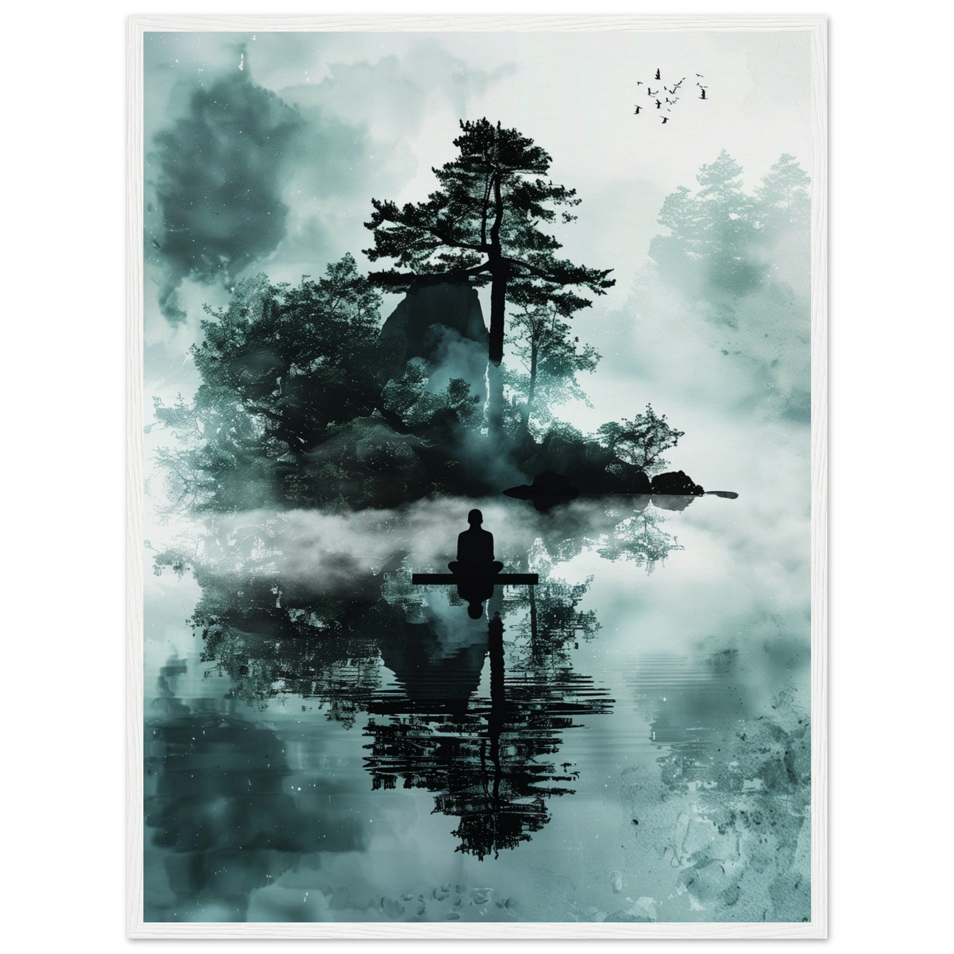 Poster Zen Attitude ( 60x80-cm-Bois-blanc)