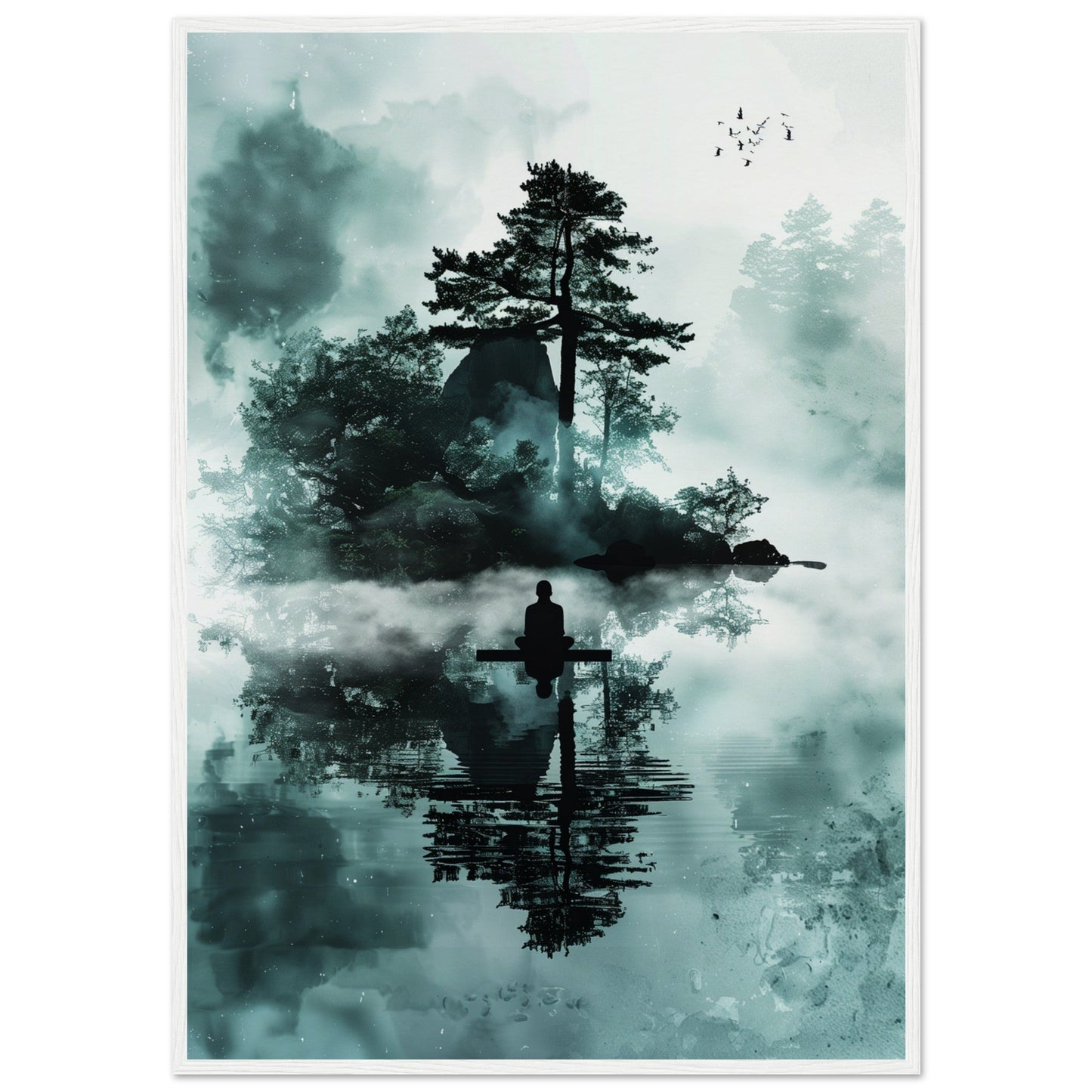 Poster Zen Attitude ( 70x100-cm-Bois-blanc)