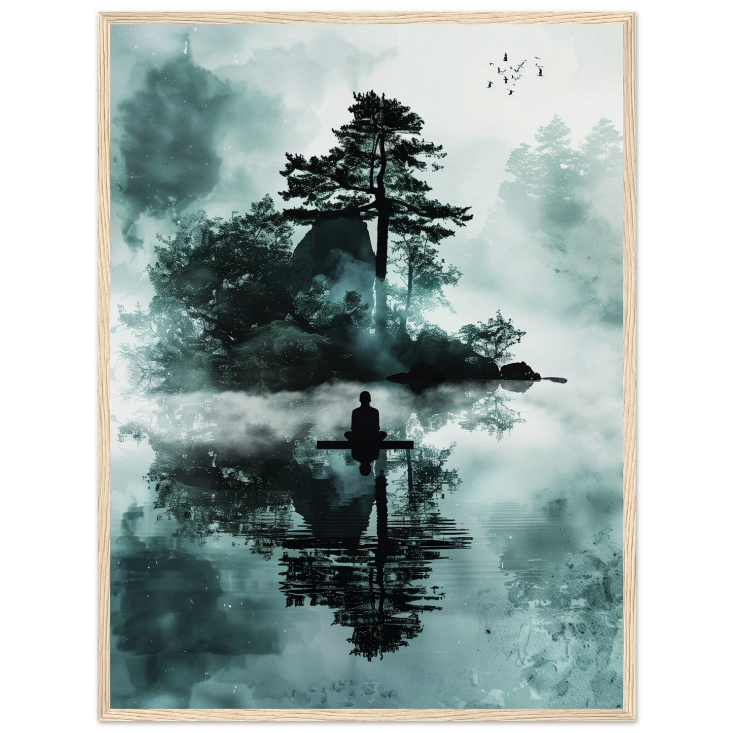 Poster Zen Attitude ( 60x80-cm-Bois-clair)