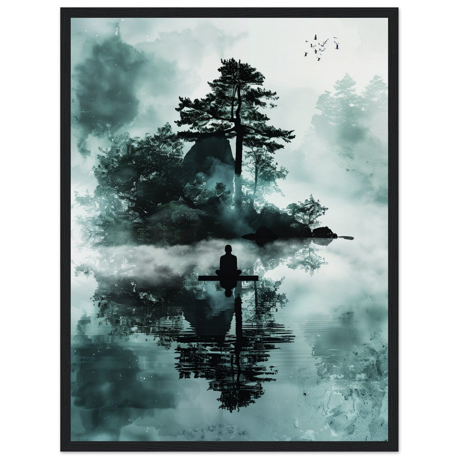 Poster Zen Attitude ( 45x60-cm-Bois-noir)