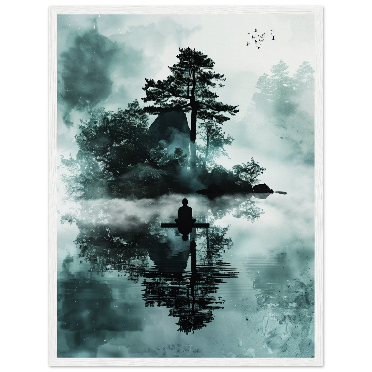 Poster Zen Attitude ( 45x60-cm-Bois-blanc)