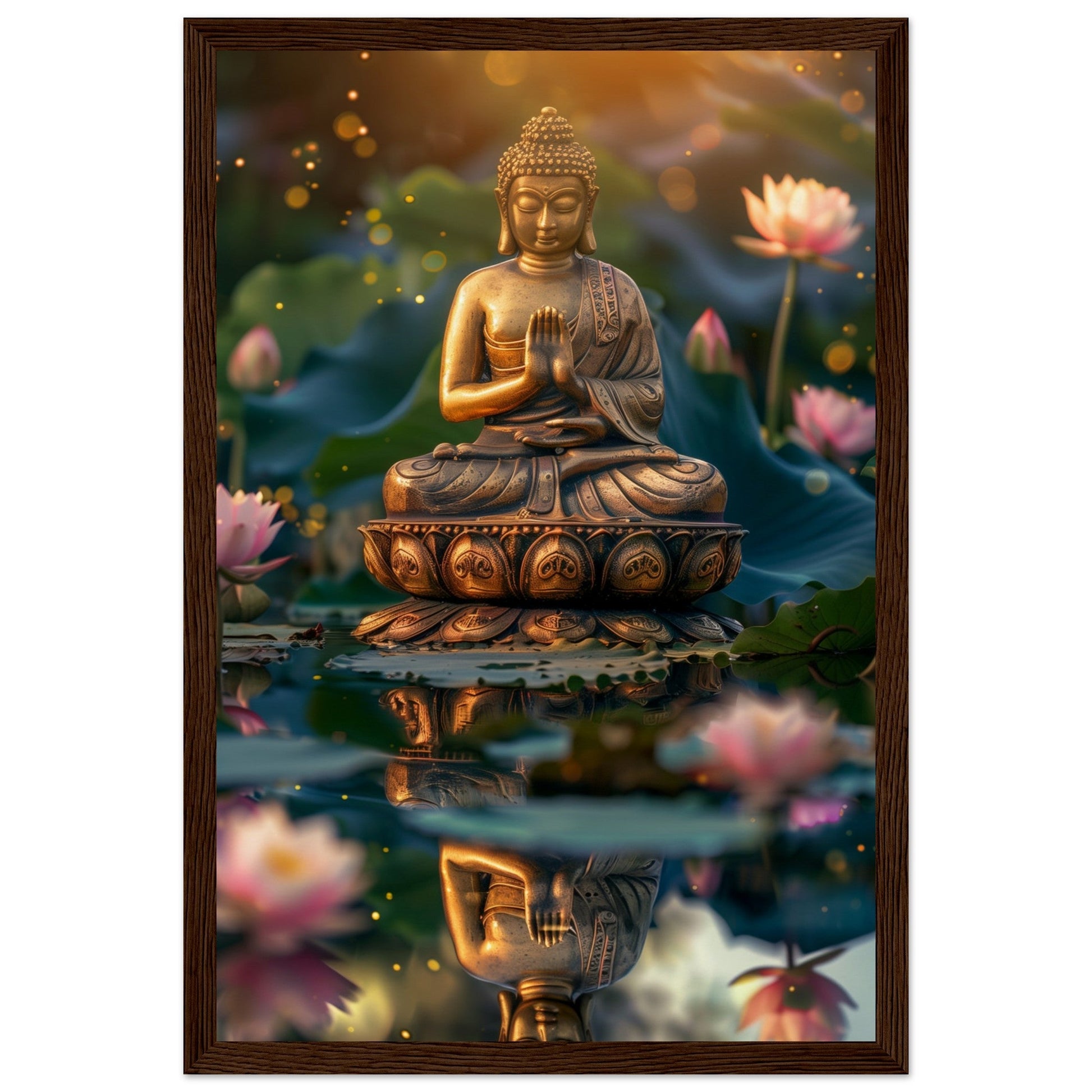 Poster Zen Chambre ( 30x45-cm-Bois-foncé)