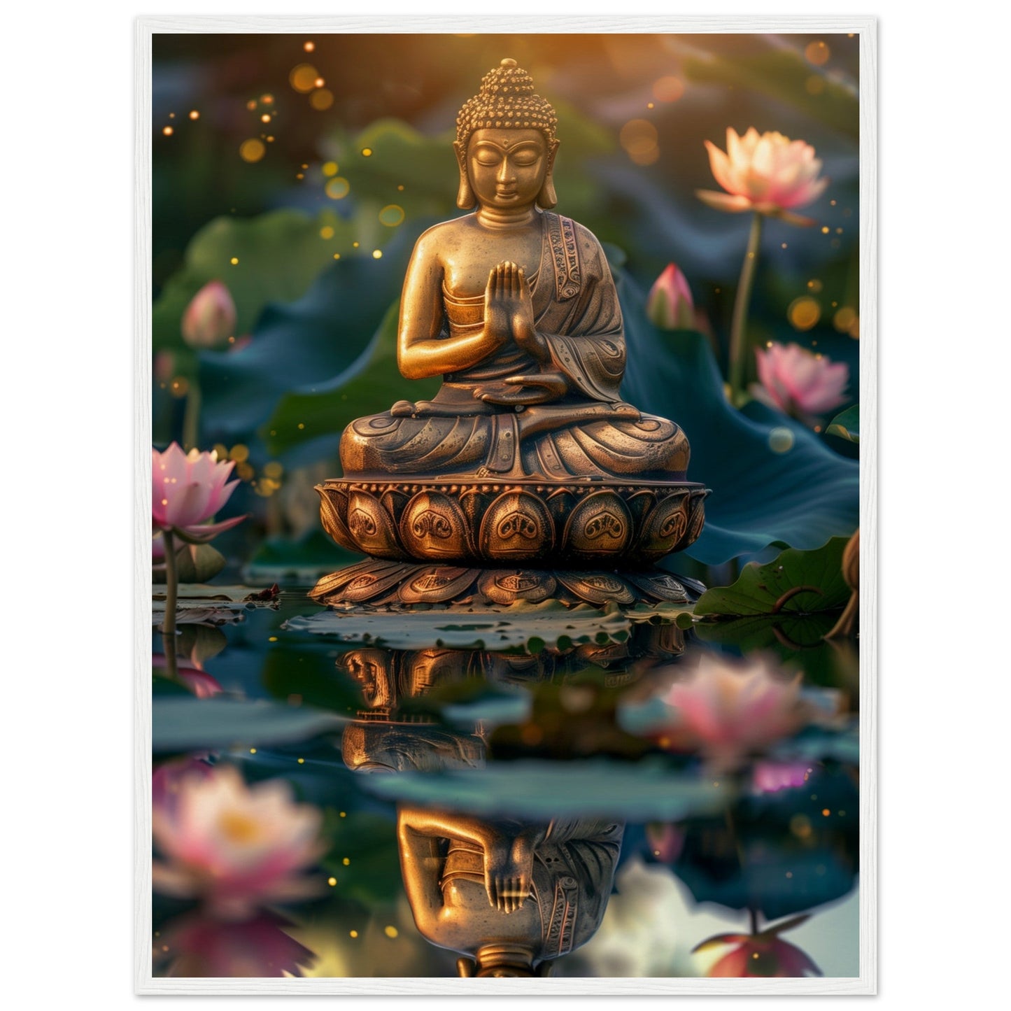 Poster Zen Chambre ( 60x80-cm-Bois-blanc)