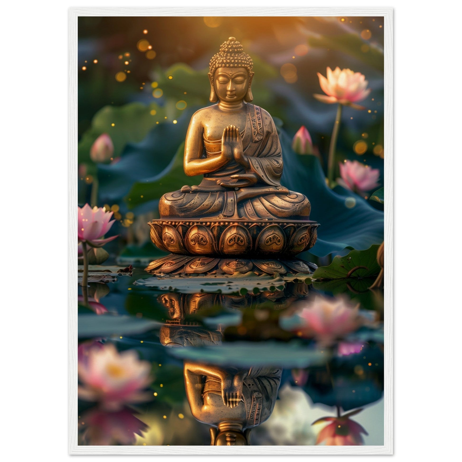 Poster Zen Chambre ( 50x70-cm-Bois-blanc)