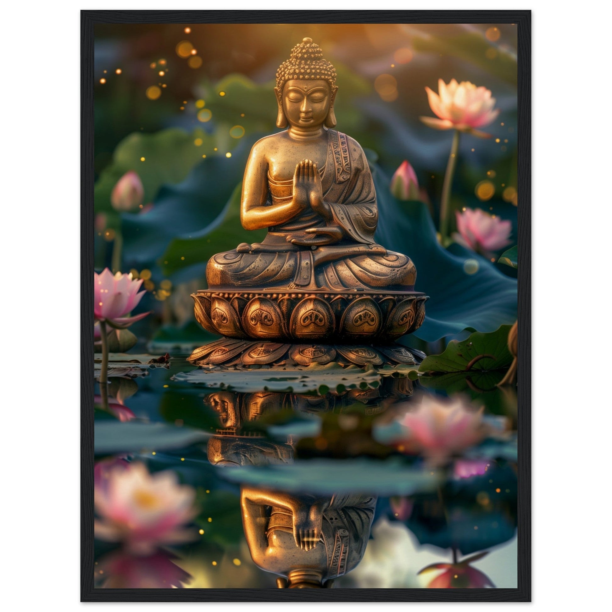 Poster Zen Chambre ( 45x60-cm-Bois-noir)