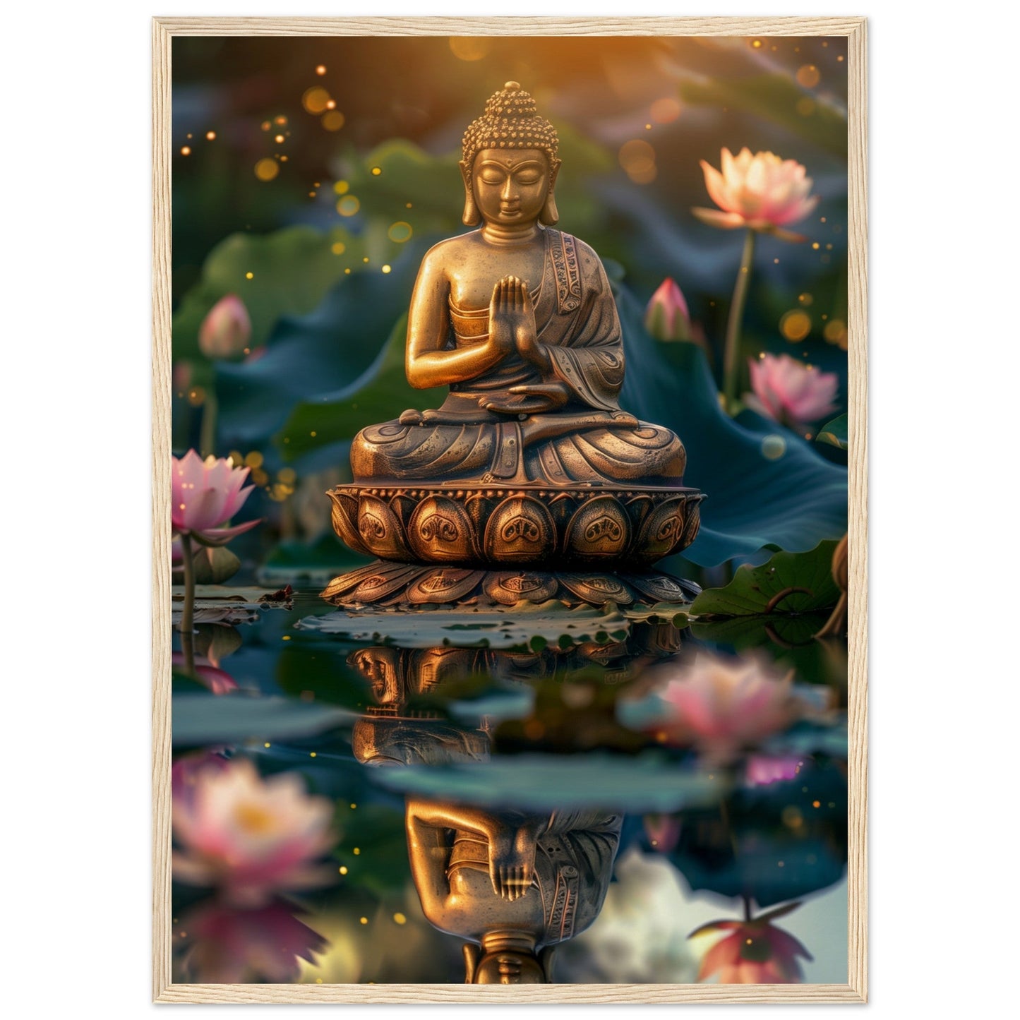 Poster Zen Chambre ( 50x70-cm-Bois-clair)