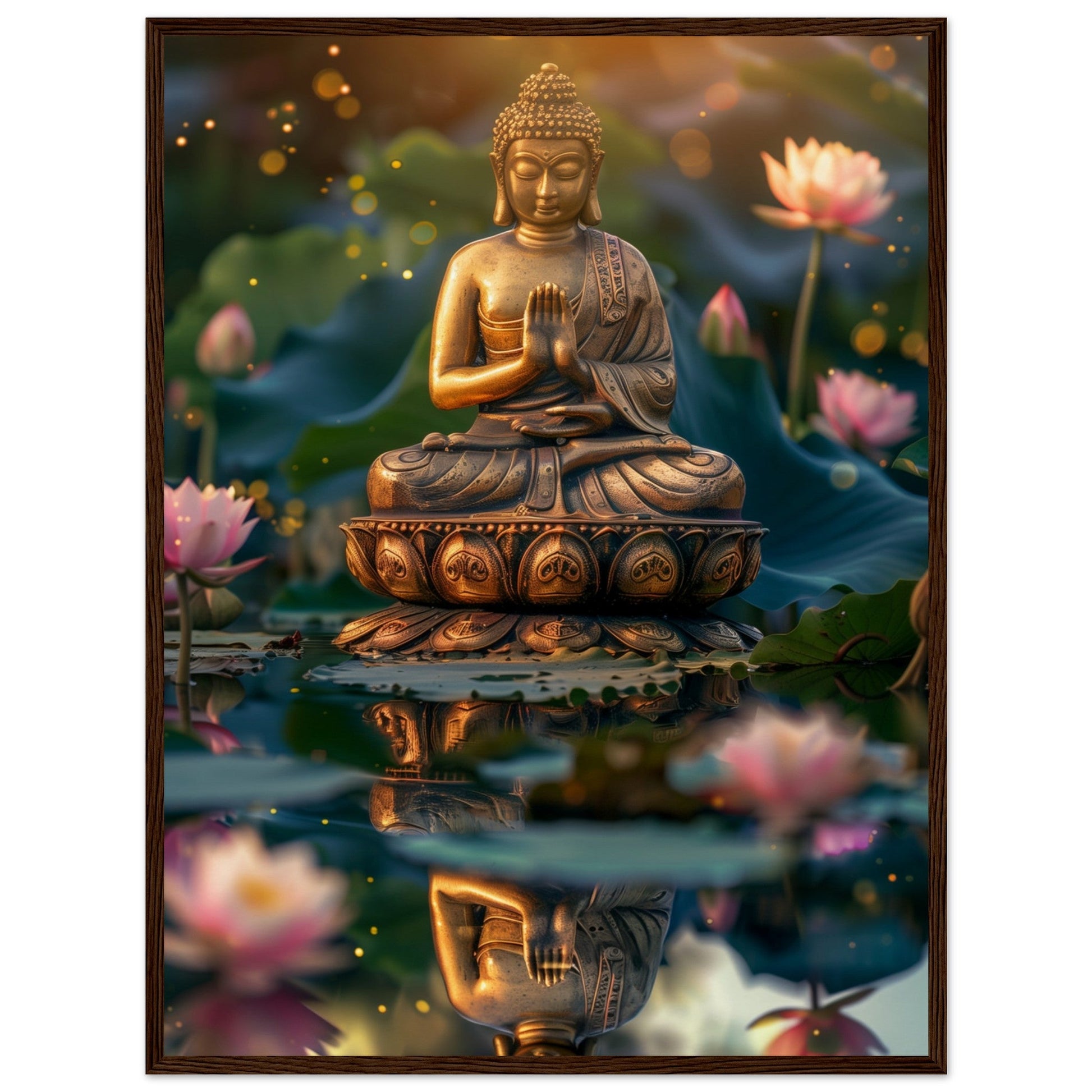 Poster Zen Chambre ( 60x80-cm-Bois-foncé)