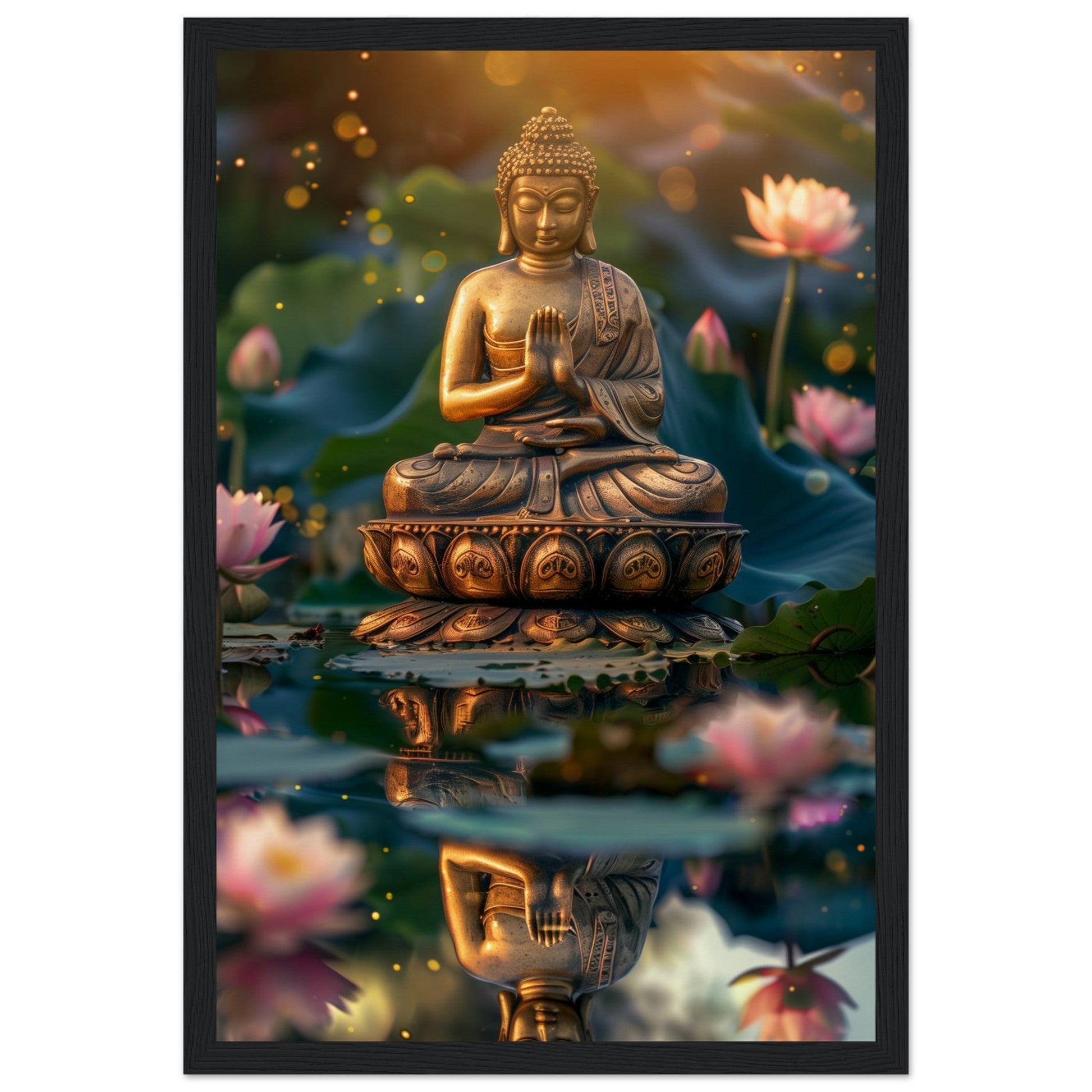 Poster Zen Chambre ( 30x45-cm-Bois-noir)