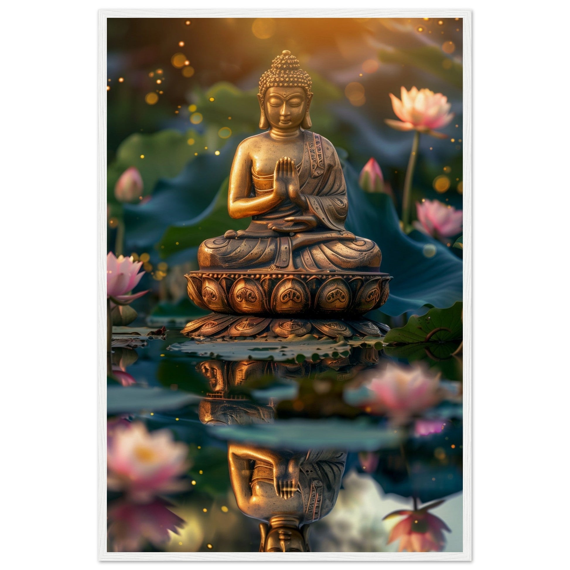 Poster Zen Chambre ( 60x90-cm-Bois-blanc)