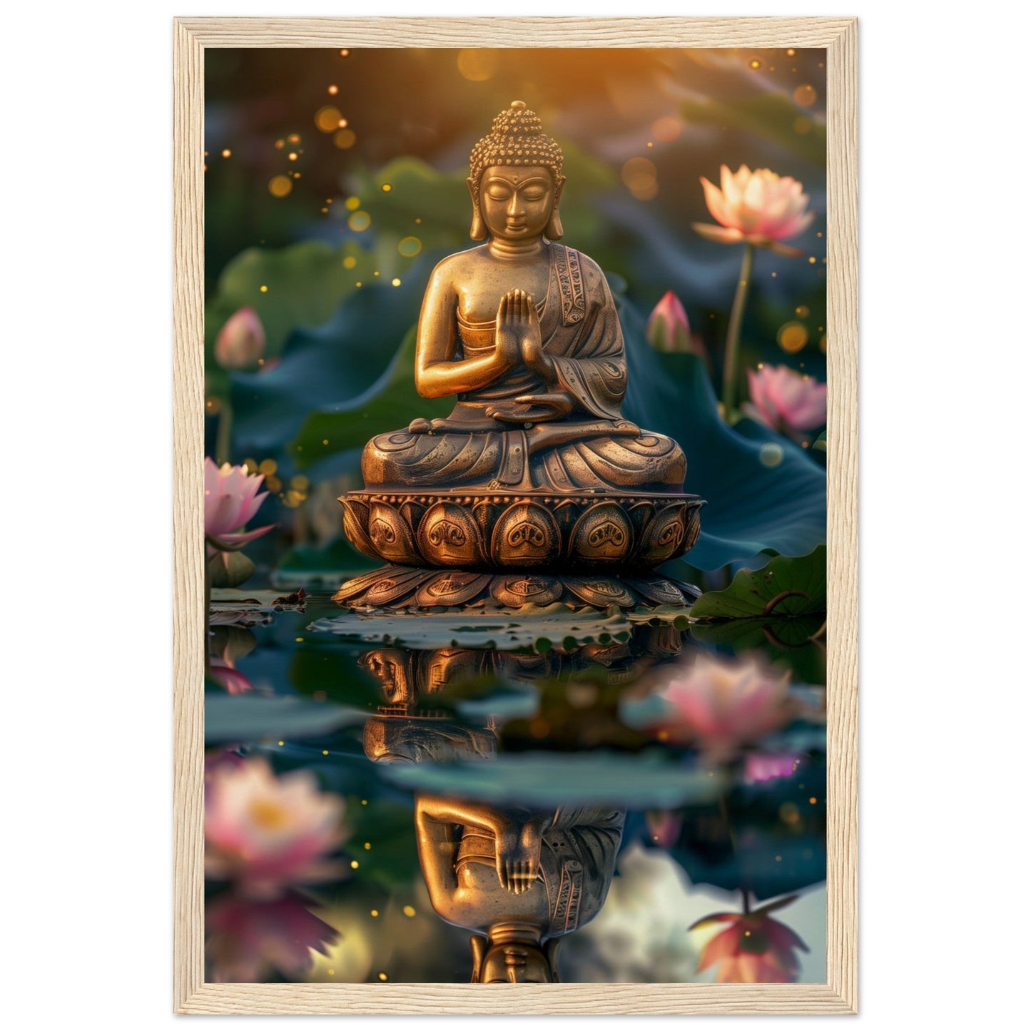 Poster Zen Chambre ( 30x45-cm-Bois-clair)